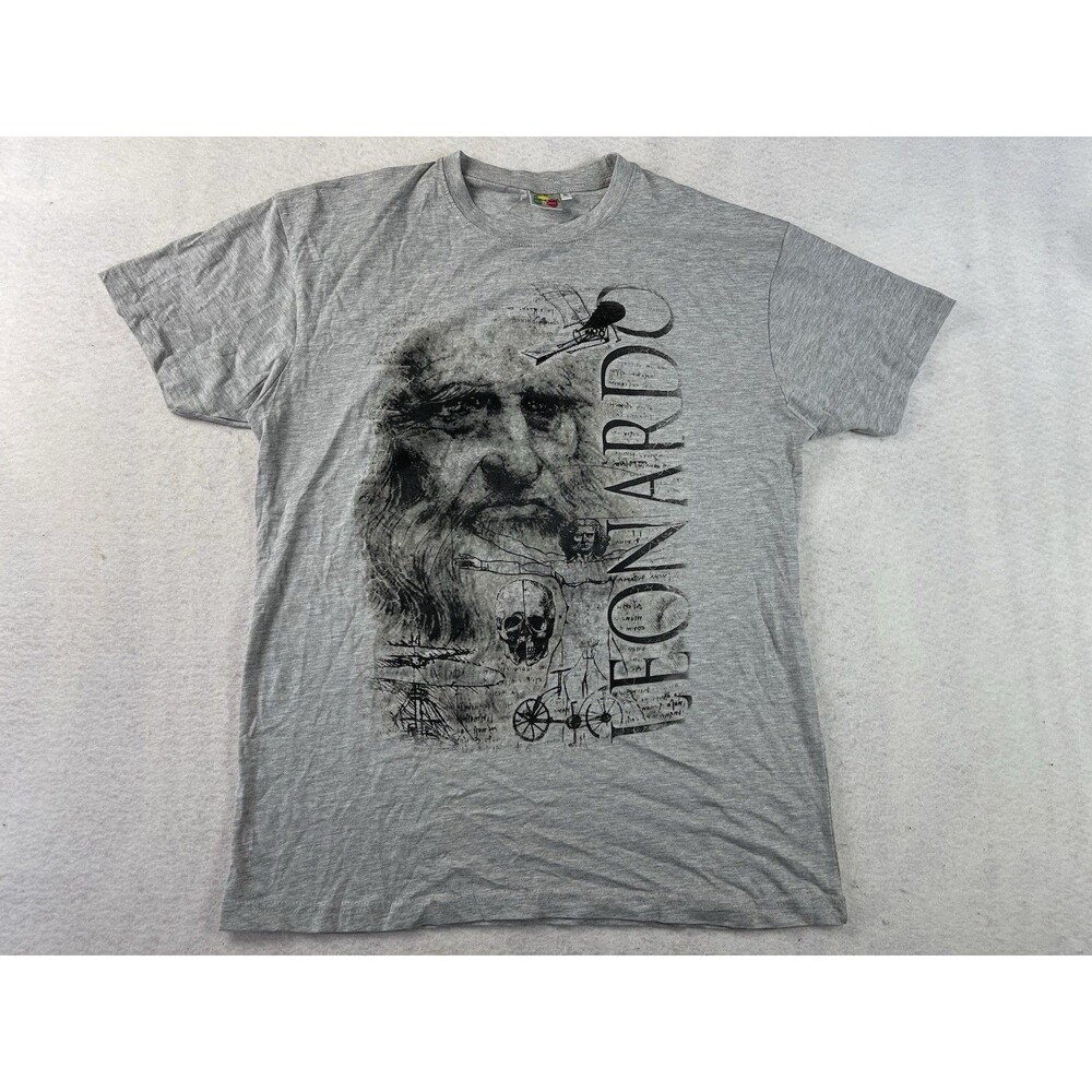 Vintage 90’s Leonardo Da Vinci Artistic Inventions Graphic Print T-Shirt Size XL